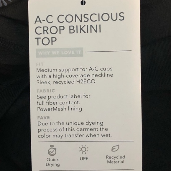 Athleta A-C Conscious Crop Bikini Top - Picture 7 of 8